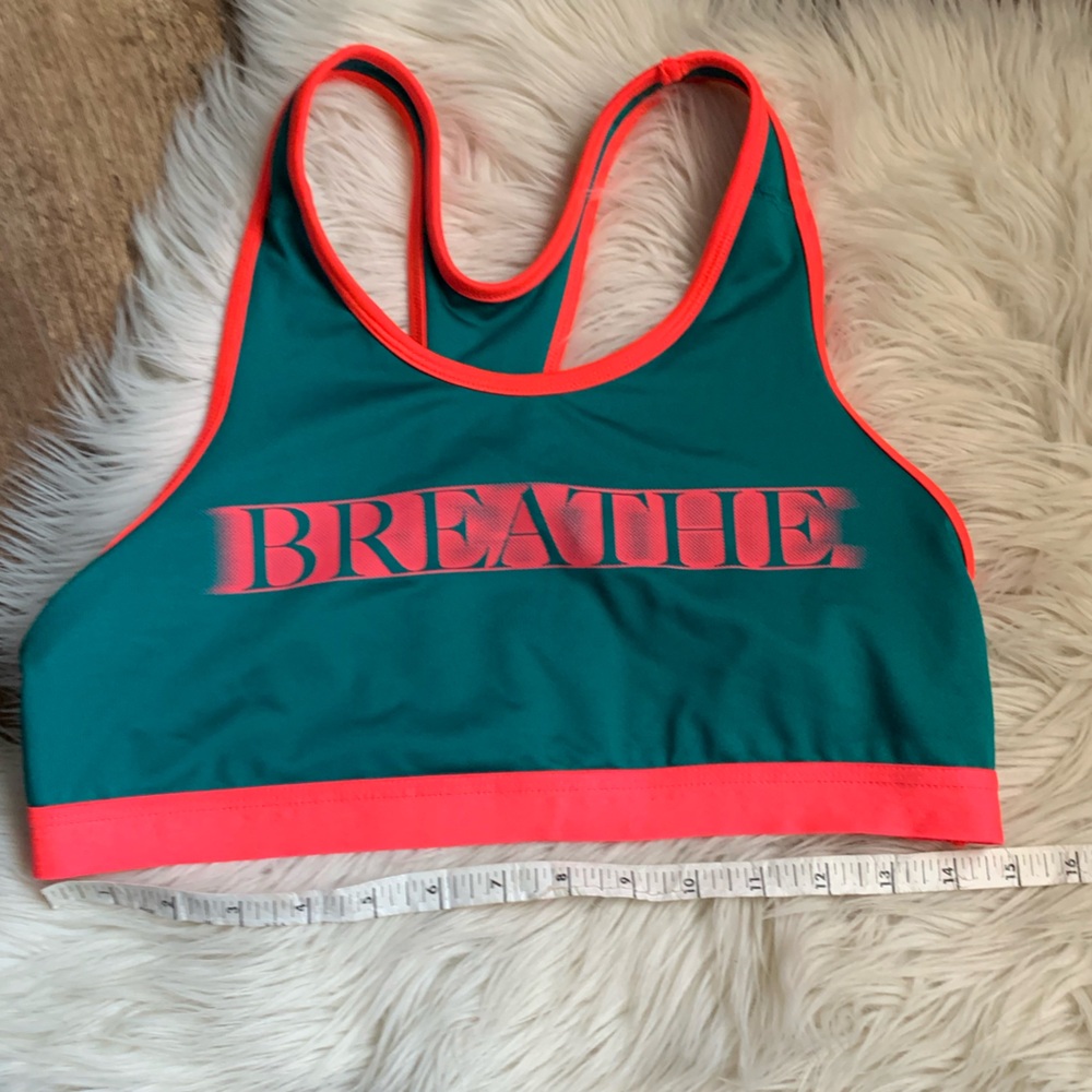 Danskin Teal and Coral Breathe Sports Bra - Picture 3 of 7